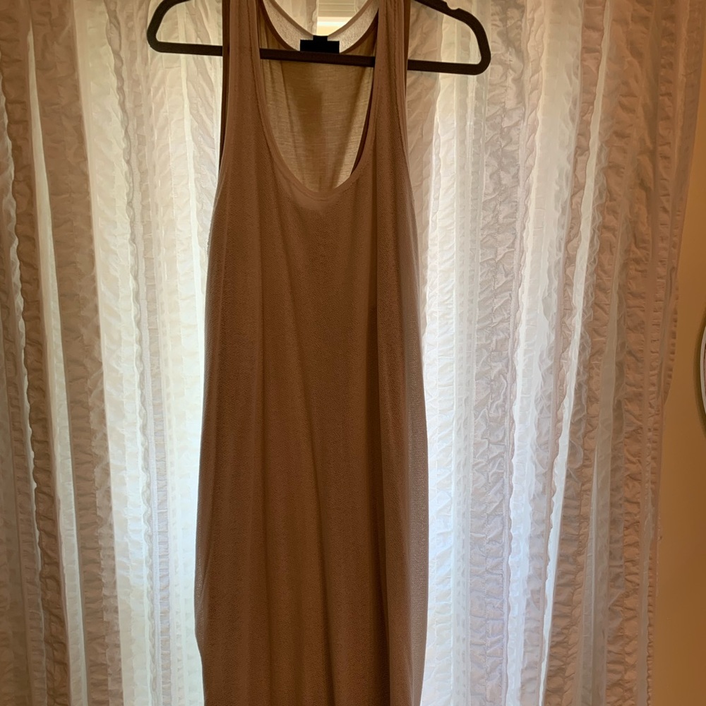 Layered DKNY shift dress with twisted back.